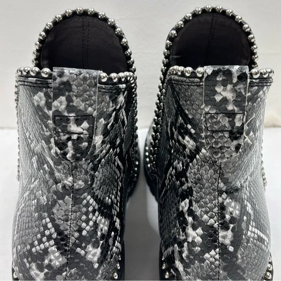 Seven Dials Black Snakeskin Ankle Booties Size 9.5 - Picture 7 of 12